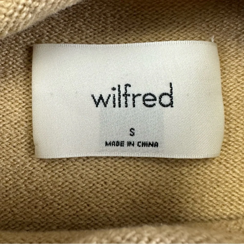 Aritzia Wilfred camel funnel neck turtleneck sweater Small Merino Wool Neutral - Picture 2 of 7